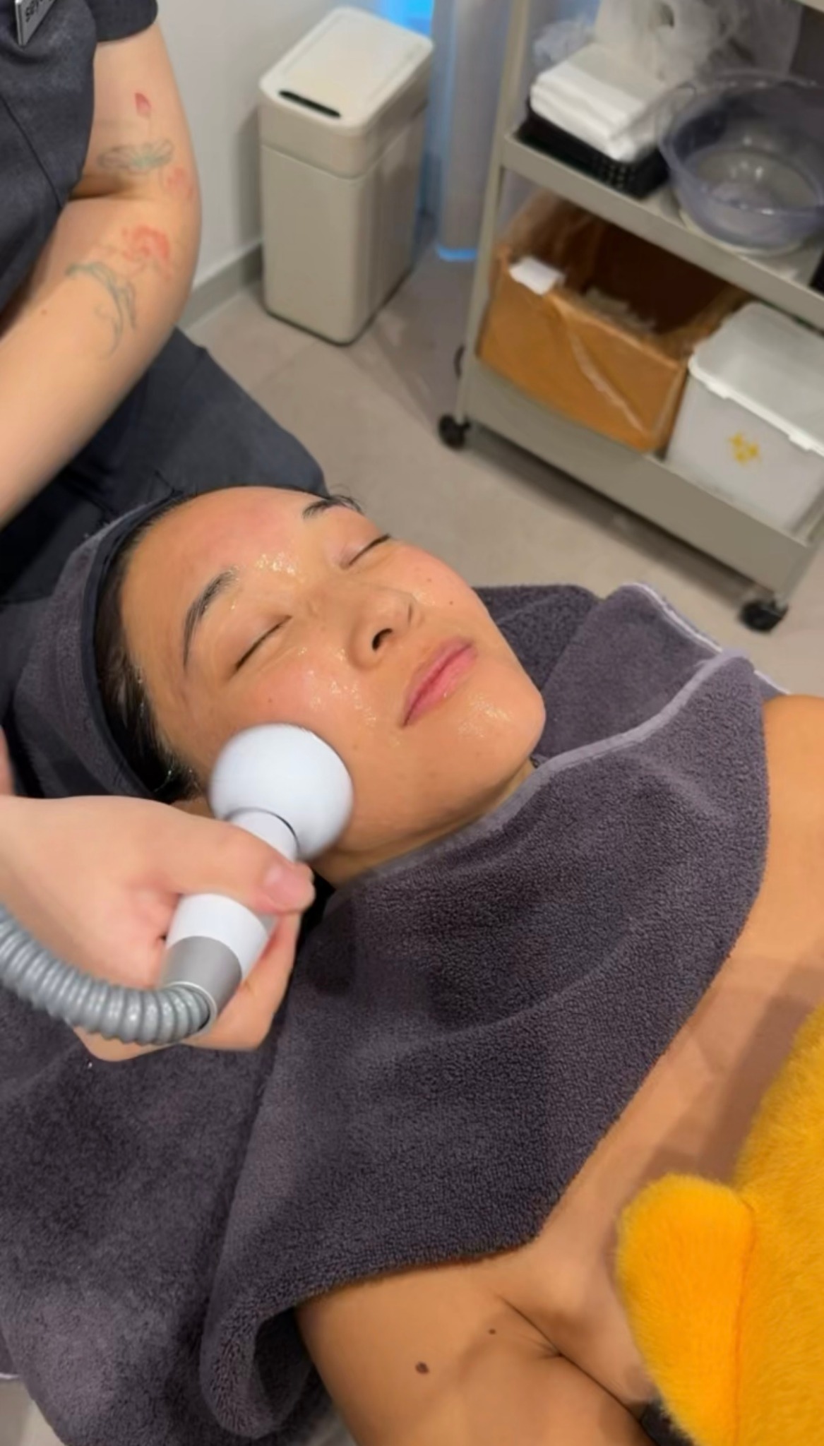 Eunice receiving cryo facial